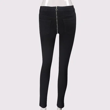 Fabrica de Sursa de Vânzări 2020 Nou Stil High-q Fermoar Elastic Fabic Material Negru Albastru Vânzare Fierbinte Sexy Streetwear Feminin Pantaloni Blugi