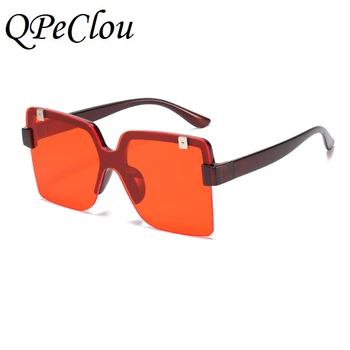 QPeClou 2020 Noua Moda Supradimensionate Pătrat De Plastic Ochelari De Soare Femei Unice-O Singură Bucată Colorate Ochelari De Soare Barbati De Conducere Nuante