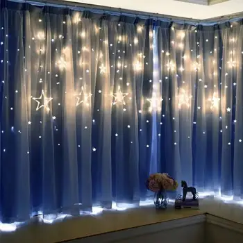 Lumini cu LED-uri de Cinci Stele a subliniat Perdea de Lumini Stele Nunta Ziua de Crăciun, Lumini de Interior, Lumini