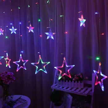 Lumini cu LED-uri de Cinci Stele a subliniat Perdea de Lumini Stele Nunta Ziua de Crăciun, Lumini de Interior, Lumini