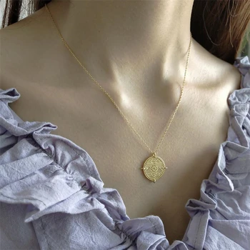Real Argint 925 Lungi Rotunde Monedă Cravată Coliere Pentru Femei Bijuterii de Nunta Cadou Colier Boho joyas de plata