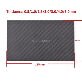 0.5-5MM 3K Suprafata Mata Diagonal Placă de Carbon Panoul de Foi Compozit de Înaltă Duritate Material Fibra de Carbon Bord 125X75 mm