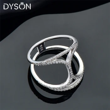 Dyson Argint 925 Inele Pentru Femei Drăguț Cristalul De Zirconiu Rotund Geometrice Care Pot Fi Stivuite Inel Moda Bijuterii Accesorii De Petrecere