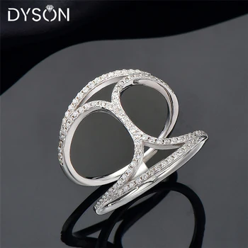 Dyson Argint 925 Inele Pentru Femei Drăguț Cristalul De Zirconiu Rotund Geometrice Care Pot Fi Stivuite Inel Moda Bijuterii Accesorii De Petrecere