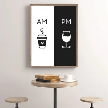 Arta de perete Panza Pictura Acasă Decor Modern Imagine Sunt Cafea PM Vinul Semn de Imprimare Bucătărie Restaurant Poster Modulare Stil Nordic