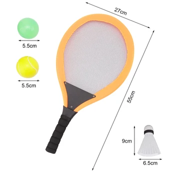 2 Culori de Lumină Greutate 55* 27 Cm 2 In 1 Sport pe Plaja Badminton Rachete de Tenis Set Jucarie cu Minge pentru Copii în aer liber Jucarii Haioase