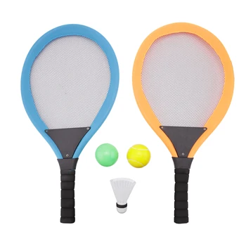 2 Culori de Lumină Greutate 55* 27 Cm 2 In 1 Sport pe Plaja Badminton Rachete de Tenis Set Jucarie cu Minge pentru Copii în aer liber Jucarii Haioase