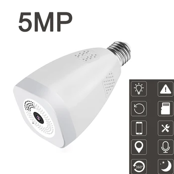360° LED-uri Bec 1080P Două Moduri Audio Wireless Panoramic de Securitate Acasă de Securitate WiFi CCTV Fisheye Bec Lampa de Camera IP