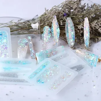 Cristal Rășină Epoxidică Mucegai Clip de Păr Barrette de Turnare Silicon Meserii DIY Mucegai
