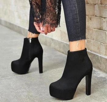 2020 Iarna pentru Femei de Moda Cizme a Subliniat Toe Bej Elastic Glezna Cizme Tocuri de Pantofi Toamna Iarna Femei piele de căprioară piele originale
