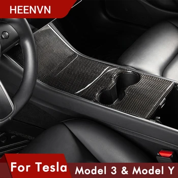 Heenvn Model3 Mașina De Centru Consola De Protecție Pentru Tesla Model 3 Real Fibra De Carbon Pentru Tesla Model Y Trei Noi Accesorii De Interior