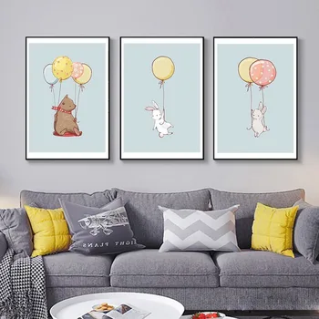 3PCS / Set Desene animate Animal Print Panza Pictura 20 de Tipuri de Drăguț Decorarea Camerei Copiilor Postere Balon Vis de Arta de Perete Imagini