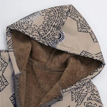 Femei Plus Coats De Iarnă Caldă Hanorac Cu Fermoar Parka Femeie Canadiană Vintage Print Pufos De Blană Lână Confortabil De Îmbrăcăminte Exterioară Plus Dimensiune