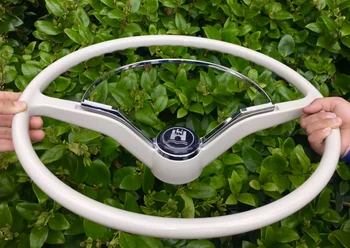 Se potrivesc pentru Volkswagen Beetle 1953-1967 vintage clasic mahon volan de culoare argintie
