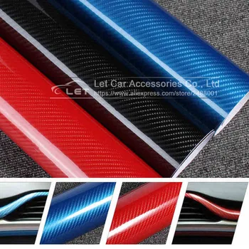 Auto Styling DIY High Glossy 5D Fibra de Carbon, Folie de Vinil Film Moto Automobile Autocolant Auto Și Decalcomanii Accesorii