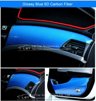 Auto Styling DIY High Glossy 5D Fibra de Carbon, Folie de Vinil Film Moto Automobile Autocolant Auto Și Decalcomanii Accesorii