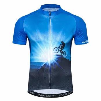 Ciclism jersey Barbati tricou de Biciclete de vară Pro MTB Tricouri maneca Scurta Echipa Maillot Ciclismo Top Albastru Biciclete tricoul alb-roșu