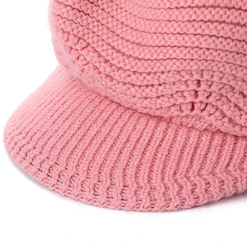 Nouă Femei Pălărie de sex Feminin de Cald Iarnă Hat Val de Design de Iepure Blană Pălării Tricotate Pentru Femei de Moda de Iarnă Capota Beanie Hat