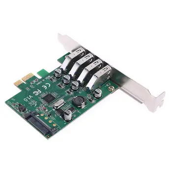 4 Port USB 3.0 PCIE Card de Expansiune PCI Express Sata Power Hub Adaptor Controller