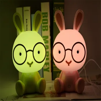 UE Desene animate de Animale a Condus Lumina de Noapte pentru Copii Camera Copiilor Lampa de Noapte Cadou de Crăciun Alături de Deco Iepure Lampa USB Lumini de Noapte
