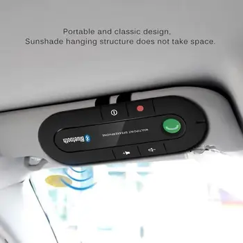 Bluetooth Handsfree Car Kit Bluetooth Wireless Speaker Music Player MP3 Parasolar Clip Difuzor cu Incarcator de Masina