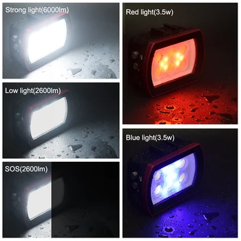 Fotografie SL-22 LED-uri de Scufundări Lumina Subacvatice Umple-in Lampă 6LEDs Aliaj de Aluminiu 40M Impermeabil cu Lumini Albe Max. 6000LM