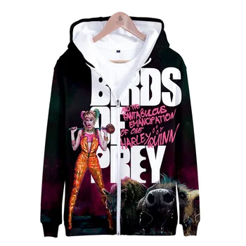 2020 Film Păsări De Pradă Și Fabulosul de Emancipare De Cosplay Costum de Clovn Femeie 3D Imprimate Zip Sweater Hoodie de Îmbrăcăminte