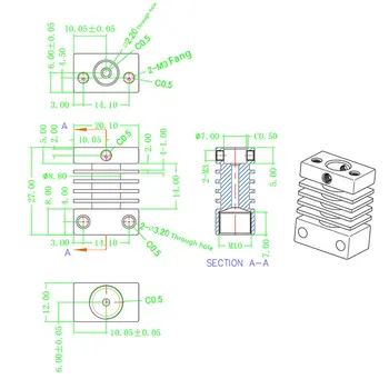 Imprimanta 3D Hotend Extruder Kit Lungă Distanța de Extrudare 50w Căldură Rupe Gâtul 1,75 mm Pentru Cr10 Printer