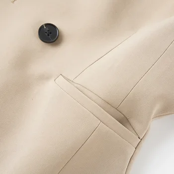 DECESUL 2020 vara noi de moda de îmbrăcăminte pentru femei V-neck mâneci complete talie înaltă singur buton begie sacou de birou de sex feminin WL85012M