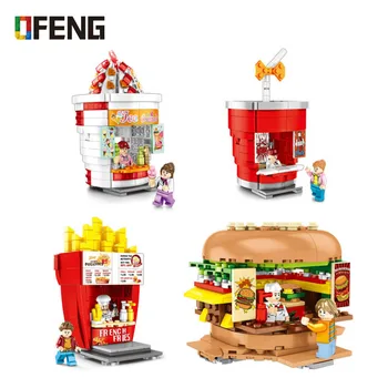 SEMBO Mini Blocuri Stradă Magazin de Constructii Magazin Micro Cărămizi chips-uri hamburger inghetata model de Învățământ jucării Distractive pentru Copii Cadouri