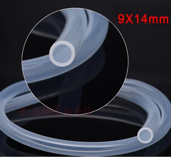9mm ID 14mm OD 9X14 Silicon Transparent Tub de Cauciuc Furtun ( calitate alimentară ) medical tuburi flexibile 9*14mm Silicon Cauciuc Conducta