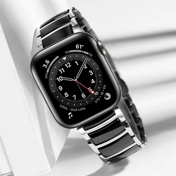 Pulseira pentru apple watch band 6 se 44mm curea 40mm ceramică de lux brățară din oțel inoxidabil pentru iwatch 5 4 3 42mm 38mm curea