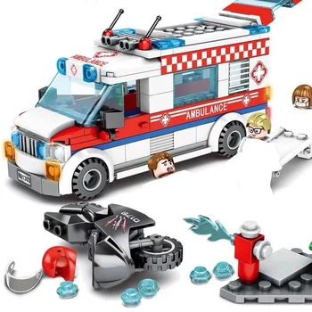Noul Oraș Ambulanță Serie Medicale ambulanță Blocuri Model Seturi de Cărămizi Clasic Jucarii Educative Pentru Copii Cadouri