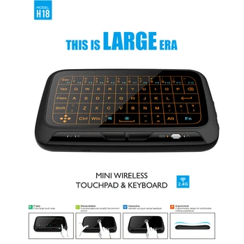 Iluminare din spate Mini Tastatura Touch Pad-ul Wireless de 2.4 Ghz Full Touchpad Tastaturi pentru PC, Laptop, Tableta Pad Smart Android TV Box