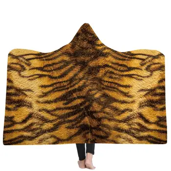 150*200 Animal Tigru Model cu Gluga Pătură Leopard Girffe 3D Moale Tipărite Mantie Cape