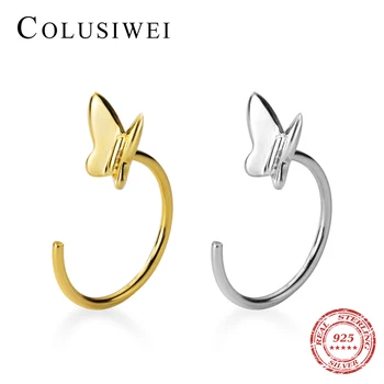 COLUSIWEI Clasic Veritabil 925 de Argint Culoare de Aur Fluture Ureche Cârlig pentru Femei de Moda de Animale Stud Cercel Bijuterii Fine