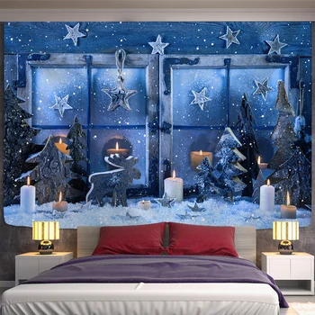 Crăciun fericit agățat de perete Hippie acasă decorare fundal pânză de mari dimensiuni tapiserie Boem decor de călătorie saltea