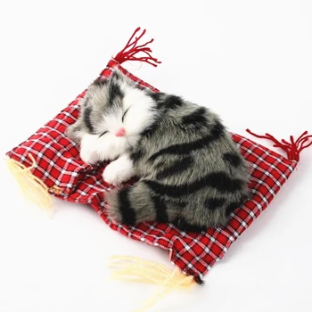 Simulare de dormit pisica Ornamente Mătăsos Lung de Pluș Drăguț pisica Mica Păpușă jucărie pentru Decorarea copii Cadouri