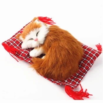 Simulare de dormit pisica Ornamente Mătăsos Lung de Pluș Drăguț pisica Mica Păpușă jucărie pentru Decorarea copii Cadouri