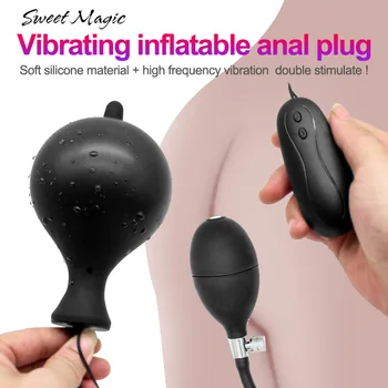 Vibrații Silicon Extinde Gonflabile Anal Plug Corpului-în condiții de Siguranță de Grad Medical Impermeabil Fund jucarii Sexuale pentru barbati Femei si Incepatori