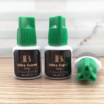 I-frumusete 1bottle IB Ultra super Glue Individuale uscare rapida extensii de gene adeziv capac verde 5ml de gene False lipici