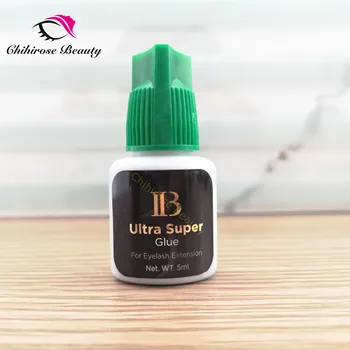 I-frumusete 1bottle IB Ultra super Glue Individuale uscare rapida extensii de gene adeziv capac verde 5ml de gene False lipici