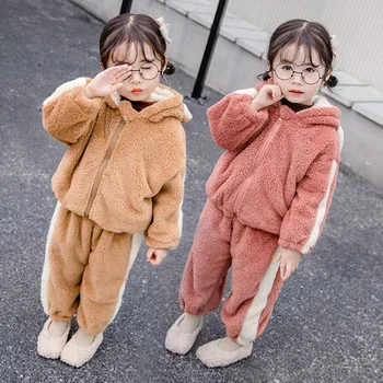 CROAL CHERIE Fashion Fleece Copii Băieți Fete Seturi de Haine Toamna Iarna Haine pentru Copii Îmbrăcăminte pentru Copii Seturi de Haina de Catifea + Pantaloni