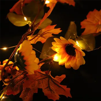 Halloween LED string 1,8 M 20LED Luminat de Toamna Dovleac Frunze de Arțar Ghirlanda de ziua Recunostintei Decor Dropshipping #F#30OT12