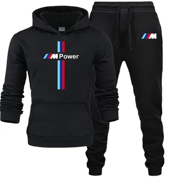 Noul BMW M Power Hanorac Set Sport Hanorac Set Fleece Hanorac + Pantaloni de Jogging Barbati Pulover 3XL Sport Set