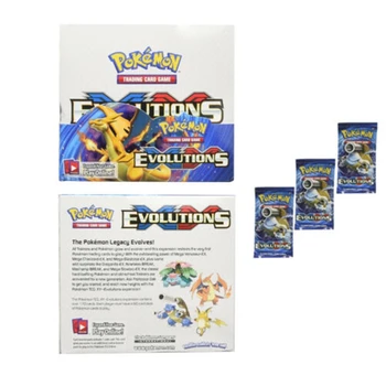 360Pcs Carduri Pokemon XY Evoluții 36 Pungi Sigilate de Rapel Cutie de Colectie Carte de Joc de Tranzacționare Jucarii