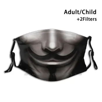 Anonim Fața Gurii Reutilizabile Gura Masca De Fata Cu Filtre De Copii Black Hacker Hacker Proiect Chanology Proiect Zorgo Ocupa