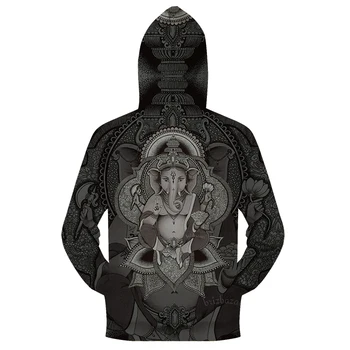Ganesha De Brizbazaar Art Zip Hanorace Jachete Barbati Treninguri Amuzant Haina cu Fermoar Hoody 3d de Imprimare Pulover de Toamna Picătură Navă