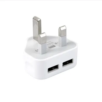 UVR UK Plug 3 Pin Perete Adaptor Încărcător Cu 2 Porturi USB Telefon Mobil Încărcător de Călătorie de Încărcare Pentru Telefonul iPad Pentru Samsung