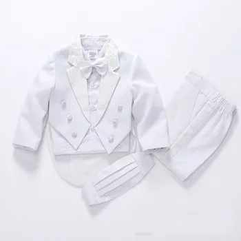 2018 Formale de moda alb/negru copii costum 5pcs copii sacouri băiat costum pentru nunta bal de primavara toamna rochie de mireasa baiat ti se potriveste